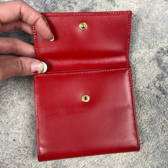 Celine Red Trifold Leather Compact Kisslock Envelope Wallet - Picture 7 of 16